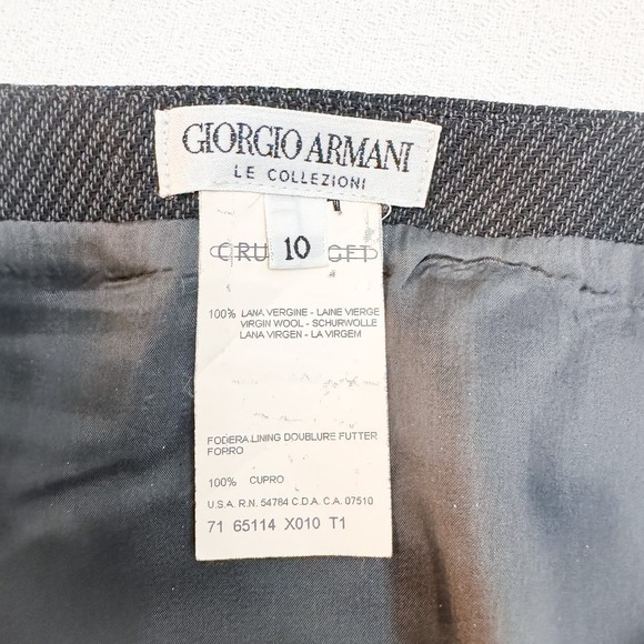 Giorgio Armani Le Collezioni Grey 100% Wool Skirt Size 10 - Picture 3 of 5
